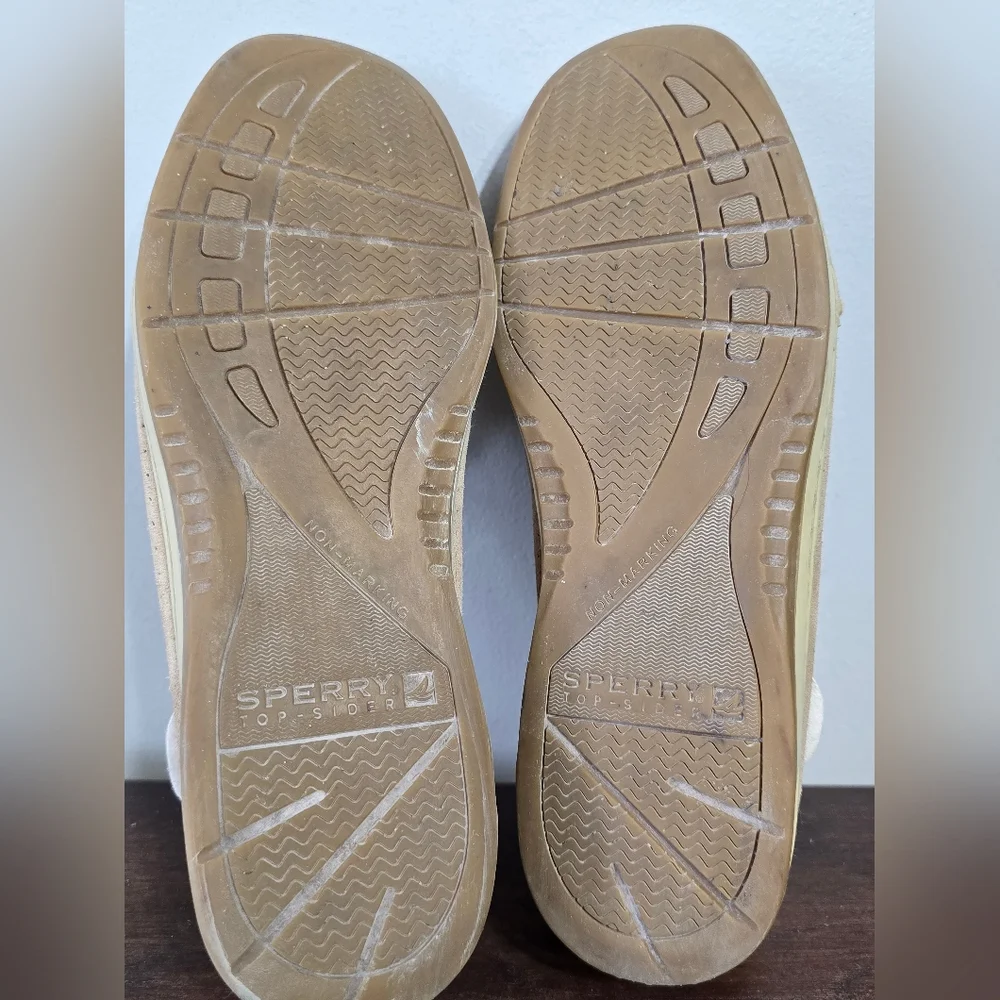 Sperry Top-Sider Leather Gold Sparkle Rhinestones Women's Size 8.5M - Picture 9 of 10